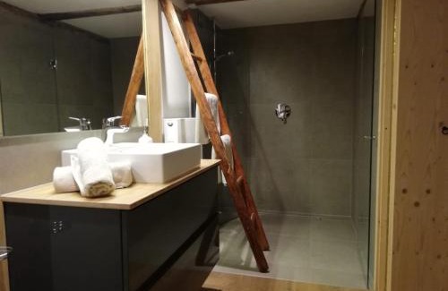 Arnach Apartment | 5Sterne Ferienwohnung im Fachwerk mit Bergblick in Alleinlage und großem Garten, Infrarotkabine
