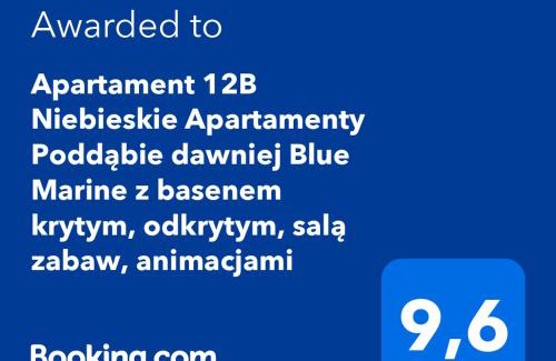 Poddabie Apartment | Apartament 12B Niebieskie Apartamenty z basenem krytym, odkrytym, salą zabaw, animacjami