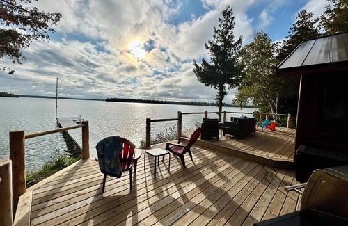 Presque Isle Cabin | Camp Windy Dock: Make Fall Memories at Camp Windy Dock with Scenic Views of Grand Lake