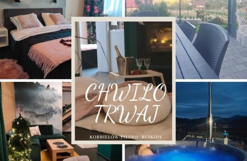 Jelesnia Ski Chalet | Chwilo Trwaj dom z jacuzzi i kominkiem z widokiem na góry Korbielów Pilsko