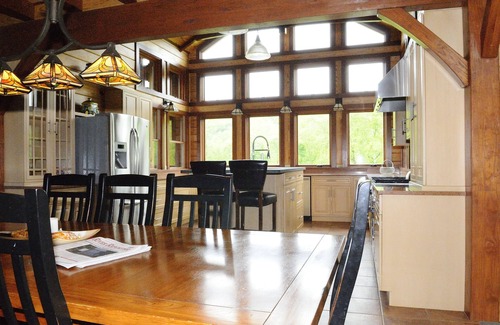 Damascus House | Delaware River Valley Waterfront Timberframe private mile shoreline on 154 acres