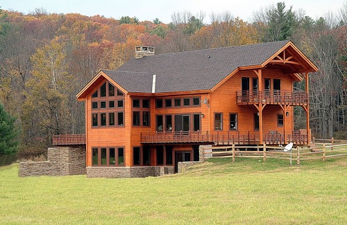 Damascus House | Delaware River Valley Waterfront Timberframe private mile shoreline on 154 acres
