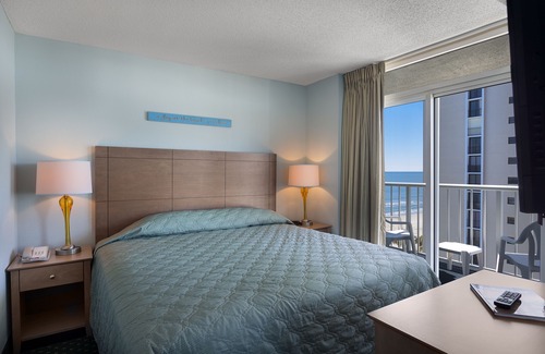 Arcadian Shores Resort | Great 2 Bedroom Condo with Ocean View + Official On-Site Rental Privileges