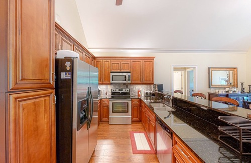 Hardwick House | Inviting waterfront home with fireplace, dock, patio, central AC, & W/D