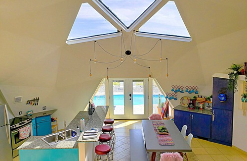 Landers House | Joshua Tree Dome & Guest House - Heated Pool, Hot Tub, Yoga Patio, EV Charger