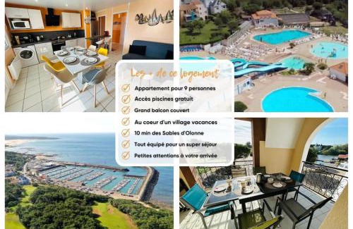 Bourgenay Apartment | "LES COULEURS DU LAC" Appartement 8 personnes, sur 2 niveaux, accès piscines gratuit, village vacances