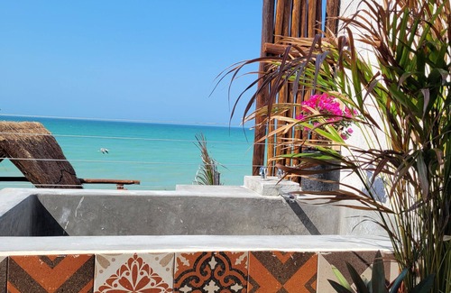 Chuburna Puerto Apartment | Mayan suite. large ocean view balcony suite, right on the beach
