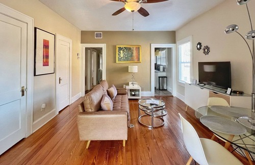 Riviera Bay Apartment | Mid-century Inspired Apt in Historic Building w/ Patio - 10 Minutes to Downtown