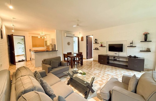 Nerul Apartment | Modern 2bhk w Pool Access 5km to Coco Beach
