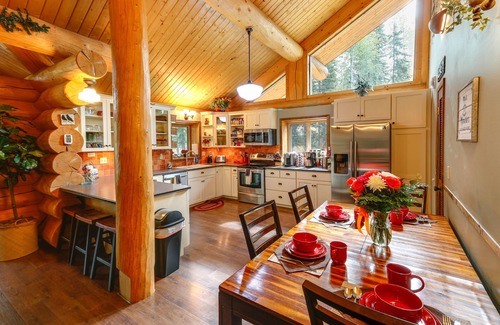 Badger House | Riverside Log Cabin: On-Site Aurora Viewing!