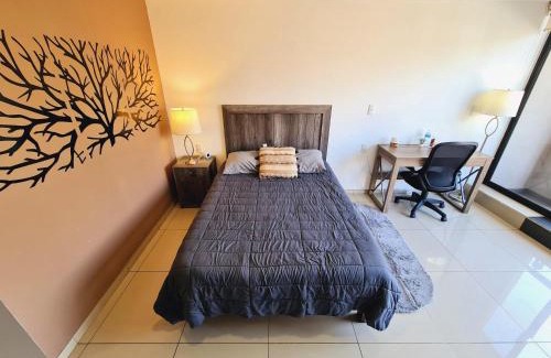 Ciudad Lopez Mateos Apartment | S05 SUITE DOBLE CAMA MATRIMONIAL Premium Frente al TEC CEM con Cocineta WiFi Balcón Parking Terraza