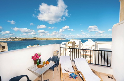 Bugibba Apartment | Seashells Penthouse Seaview Terrace by Getaways Malta