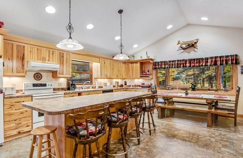 Lac du Flambeau House | Secluded lakefront home with kayaks, canoe, swim platform, firepit, & W/D