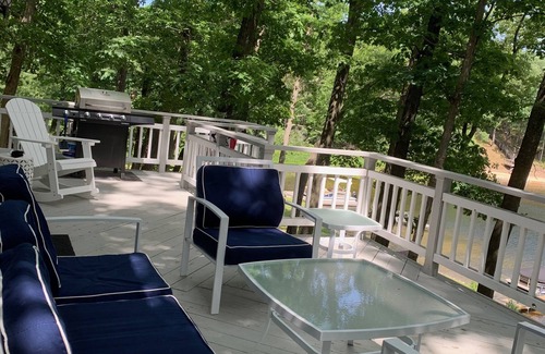 Fountain House | Spacious lakefront house on deep, all sports lake near Ludington & PM river