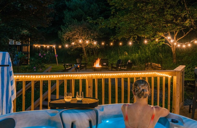 Designer Forest Escape | Hot Tub Firepit Stars