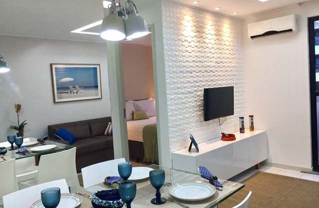 NEO603 BeiraMarBeachPajuçara, privileged view, Air-conditioned,