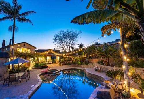 Resort style back yard heated pool and spa
