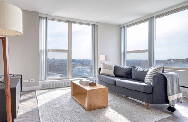 Sleek Edgewater 1BR w/Gym, Deck & Lounge, nr L, by Blueground