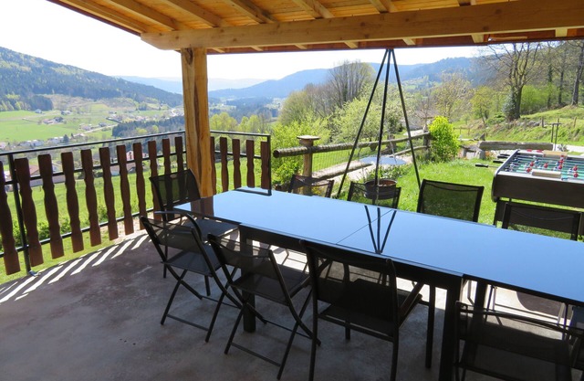 the yellow house covered terrace panoramic view 15 km from gerardmer remiremont