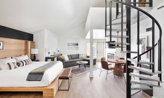 Teton Village Hotel | Adventurer Loft Suite| King + King + Sofa Sleeper at Gravity Haus Jackson Hole