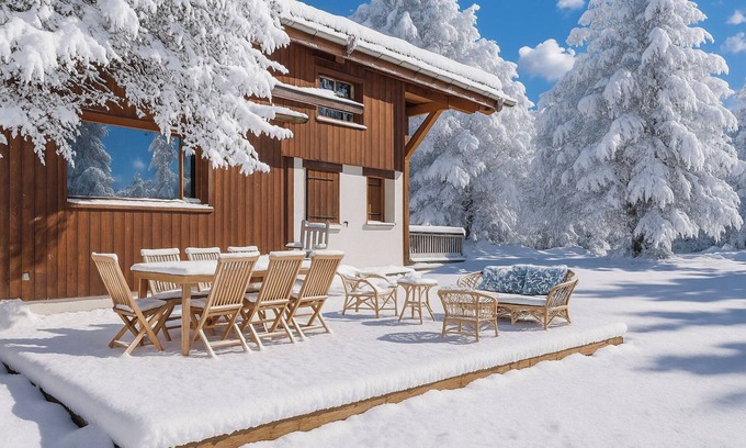 Le Planellet Ski Chalet | Apartment in chalet with the terrace and garden