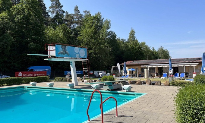 Bad Emstal House | Beautiful apartment in villa for 3 people with pool, WIFI, TV, terrace and pets allowed