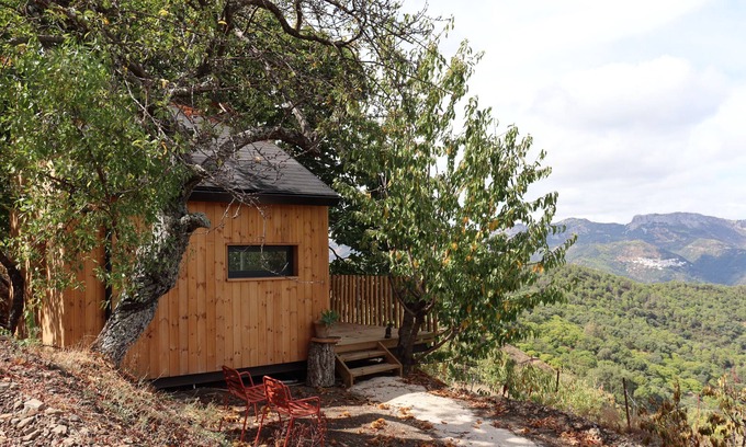 Jubrique Cabin | Cabin 'Oropéndola' with Mountain View, Shared Pool and Private Terrace