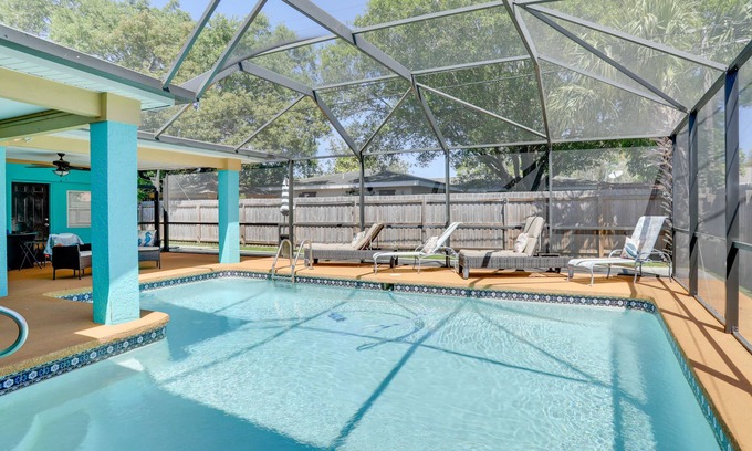 Disston Heights House | Colorful Coastal Home w/ Pool, 6 Mi to Beach!