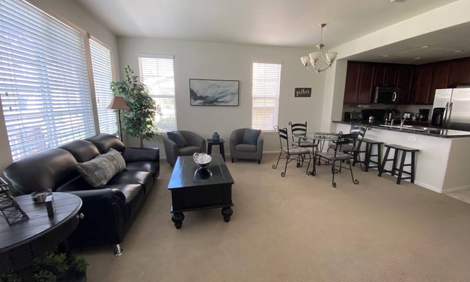 Aurora House | End-unit townhome with garage, patio, and office, near shopping and trails!