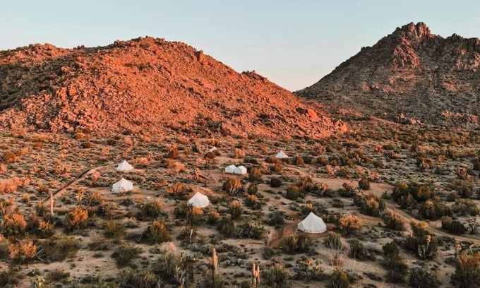 Yucca RV Rental | Everything · Camp Ravari: Six Tents & Tiny Home Desert Retreat