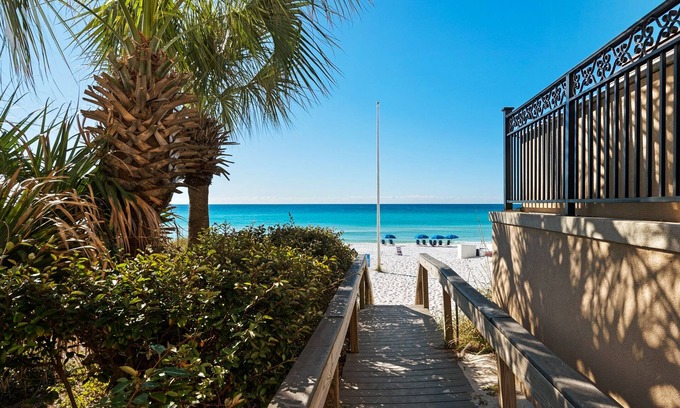 Crystal Shores House | Goes Fast! Features Four Hammocks On Upper Deck with Gulf Views