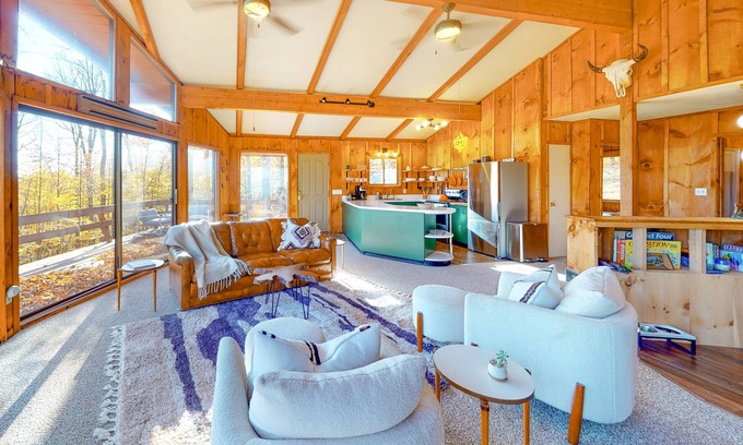 Windham House | Gorgeous four-season retreat with scenic views, furnished deck, grill, & firepit