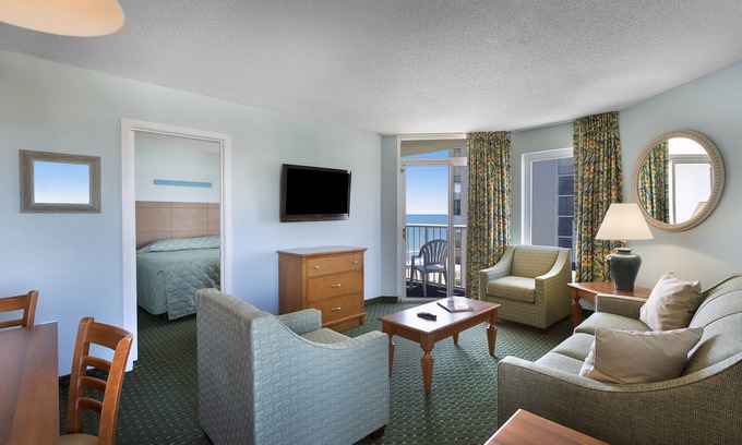 Arcadian Shores Resort | Great 2 Bedroom Condo with Ocean View + Official On-Site Rental Privileges
