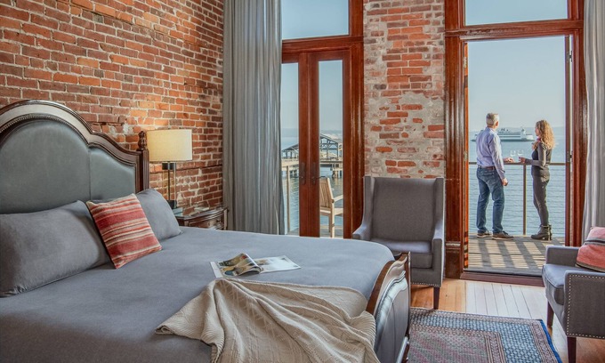 Port Townsend Apartment | Historic Water View Room overlooking The Bay with private balcony