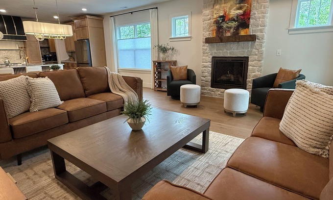 Gastonia Cottage | Luxury New Construction Cottage w/stone fireplace, office & covered deck