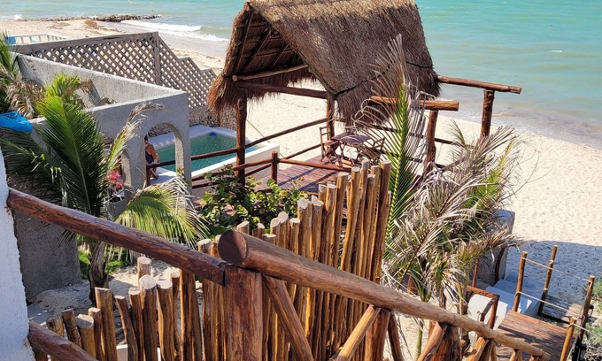 Chuburna Puerto Apartment | Mayan suite. large ocean view balcony suite, right on the beach