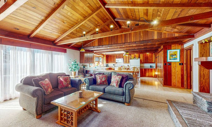 Mendocino House | Ocean-view home steps to Russian Gulch State Park with private hot tub