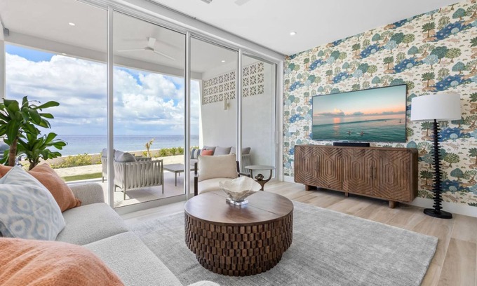 Northwest Point Apartment | Oceanfront Sunset Patio w BBQ Pool Gym Spa