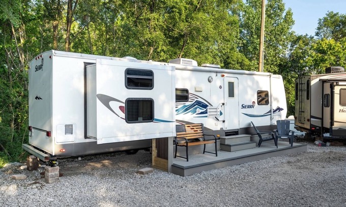 Miller Beach Hotel | Pet-Friendly 2BR Camper with Fire Pit and Grill