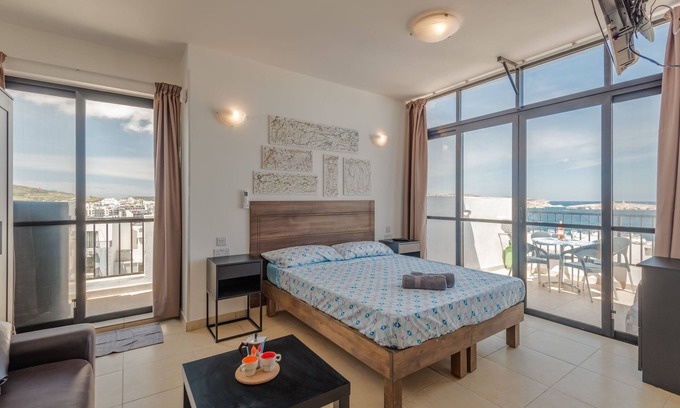 Bugibba Apartment | Seashells Penthouse Seaview Terrace by Getaways Malta