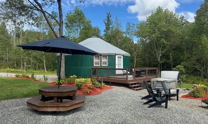 Bakersfield Cabin | Serene Modern Yurt w/Wi-fi, Hot Tub and Mountain Views