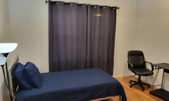 Jersey City Apartment | Single room in 3 BHK. Shared kitchen and shared bathroom with 2 more guests.