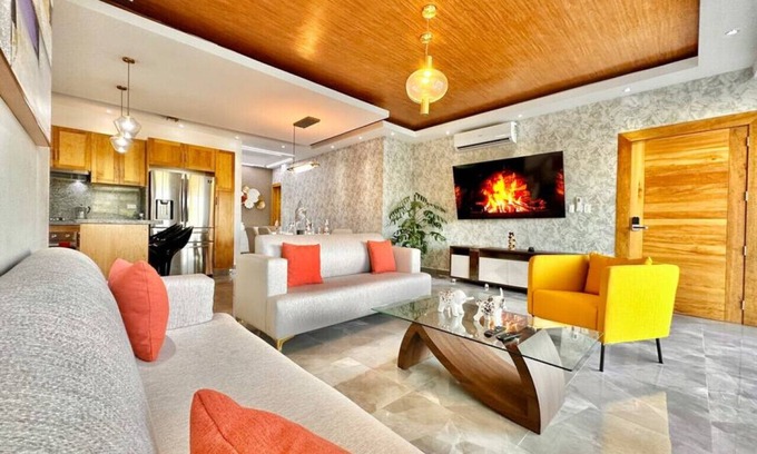 Tropical del Este Condo | Spacious 3Bdrm Apt, Beautifully Decorated, Full AC, King Bed, Big Terrace