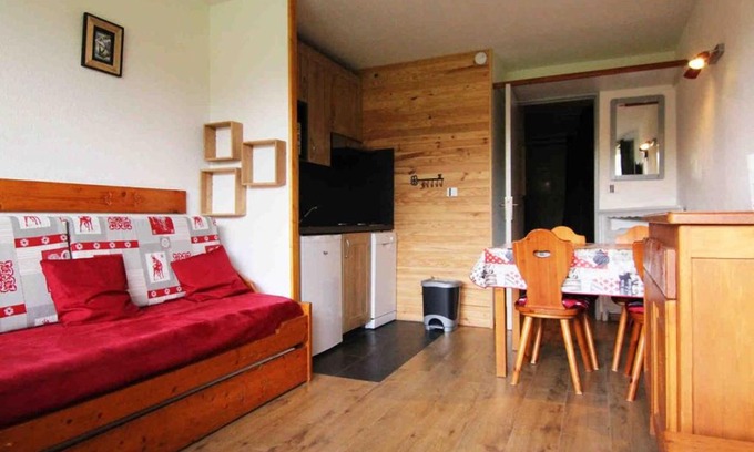Bergers Apartment | Studio 5 pers. lumineux à 100m des pistes avec balcon, casier à skis et animaux acceptés - FR-1-405-51