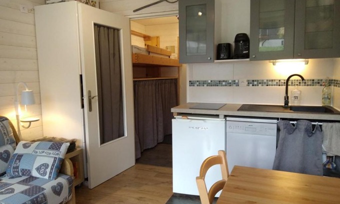 Cohennoz Apartment | Studio cosy avec terrasse, équipements complets, parking et casier à skis - Crest-Voland - FR-1-733-118
