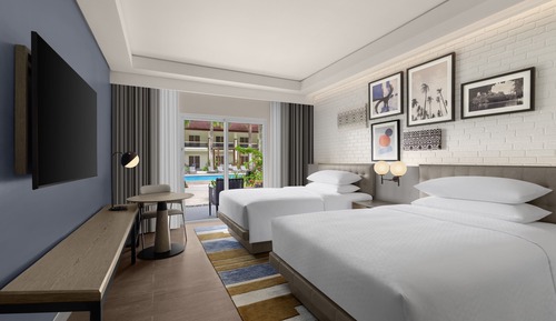 Superior Room, 2 Double Beds, Balcony, Garden View