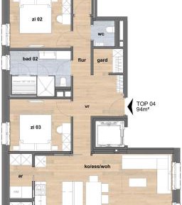 Three-Bedroom Apartment with Shower