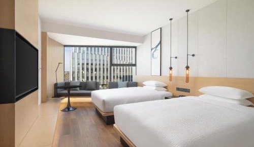 Deluxe Double Room with Two Double Beds and City View