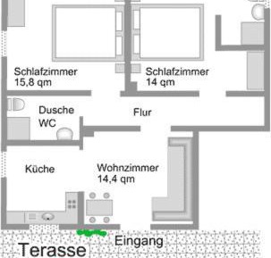 Two-Bedroom Apartment with Balcony