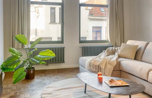 University District Apartment | Bright 1BR Haven in Antwerp with Terrace